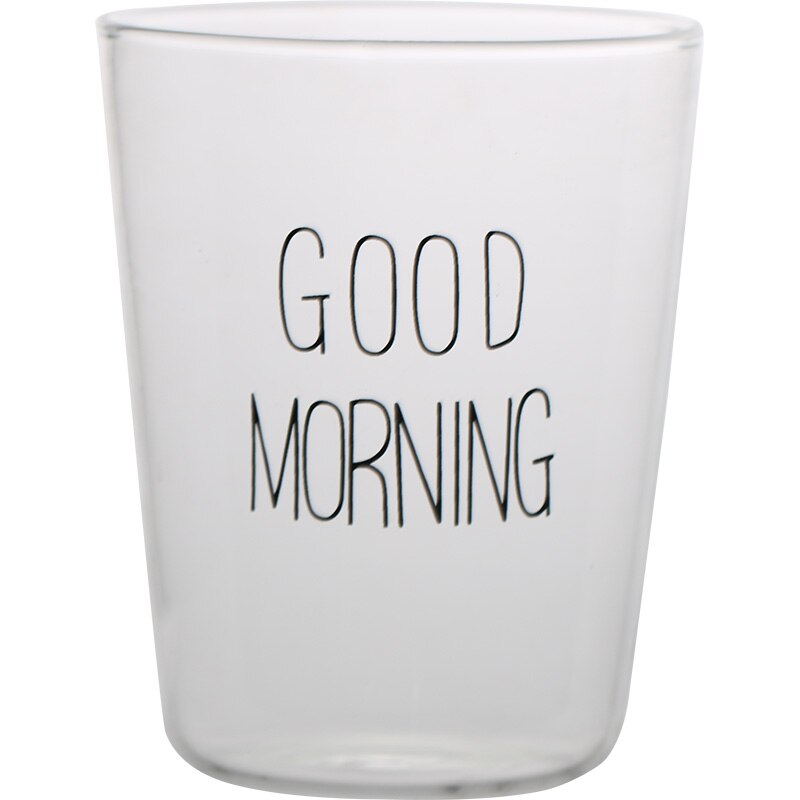 Glas god morgen sort hvid mælk morgenmad kop varmebestandigt drikkevare