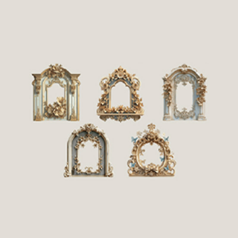 10 Sheets/Bag Embossed Hollow Window Frame Stickers DIY Scrapbooking Journal Planner Notebook Phone Case Office Stationery: Yellow