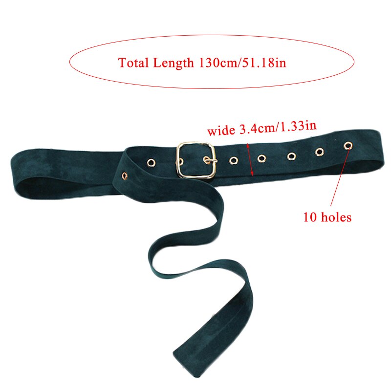 1 Pc Retro Lange Fluwelen Riem Ronde Vierkante Metalen Pin Gesp Decoratieve Casual Brede Tailleband Mode Vrouwelijke Jurk Jas Trui riem: C-130cm