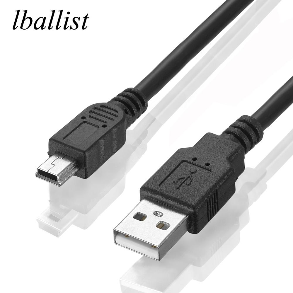 Lballist Mini 5Pin Usb-kabel USB 2.0 Type A Male naar Mini 5 P Mannelijke Folie Gevlochten 30 cm 50 cm 1 m 1.5 m 1.8 m 3 m 5 m