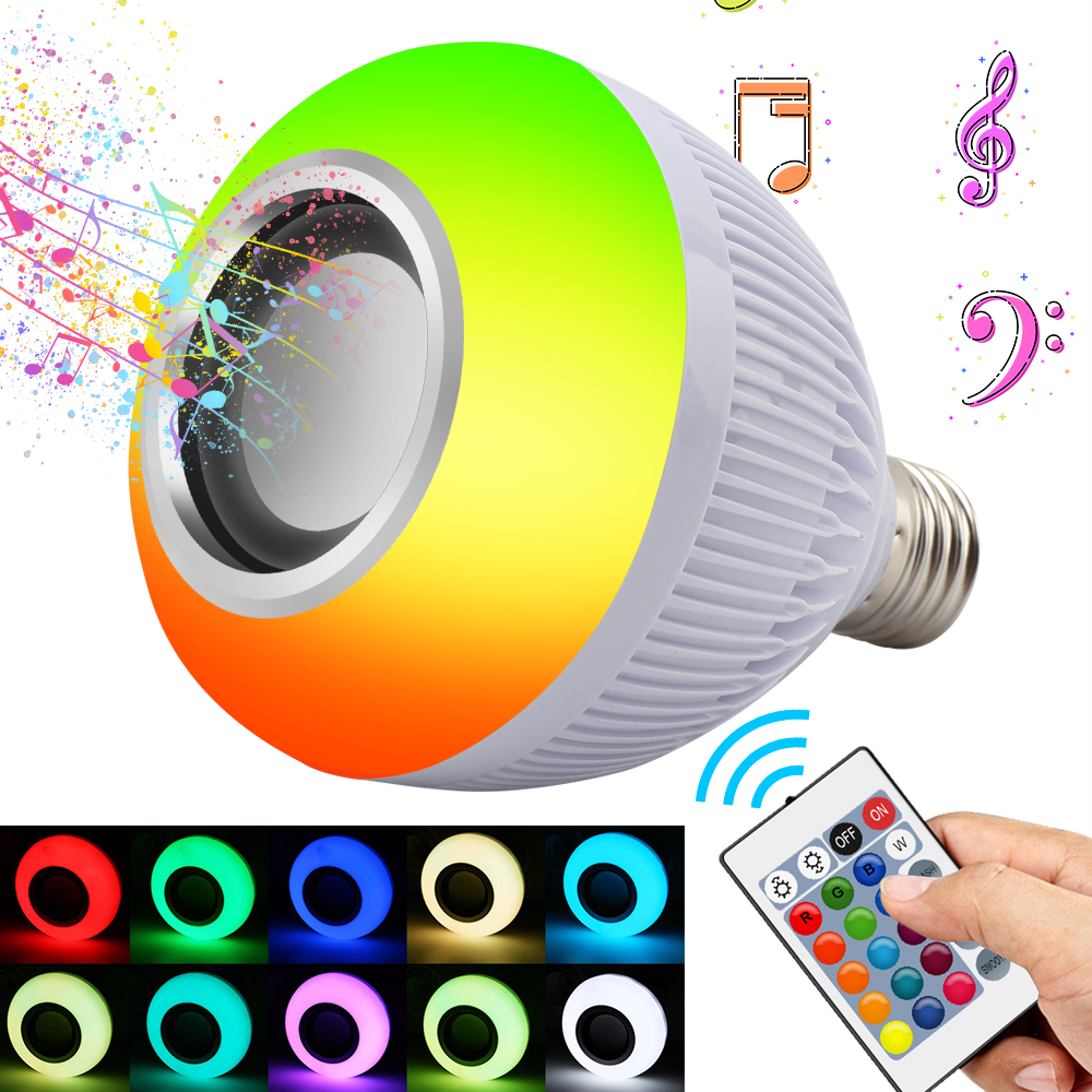 RGB Draadloze Bluetooth Speaker Lamp Muziek Energiebesparing RGB Soptlight E27 LED Light Lamp Met Afstandsbediening