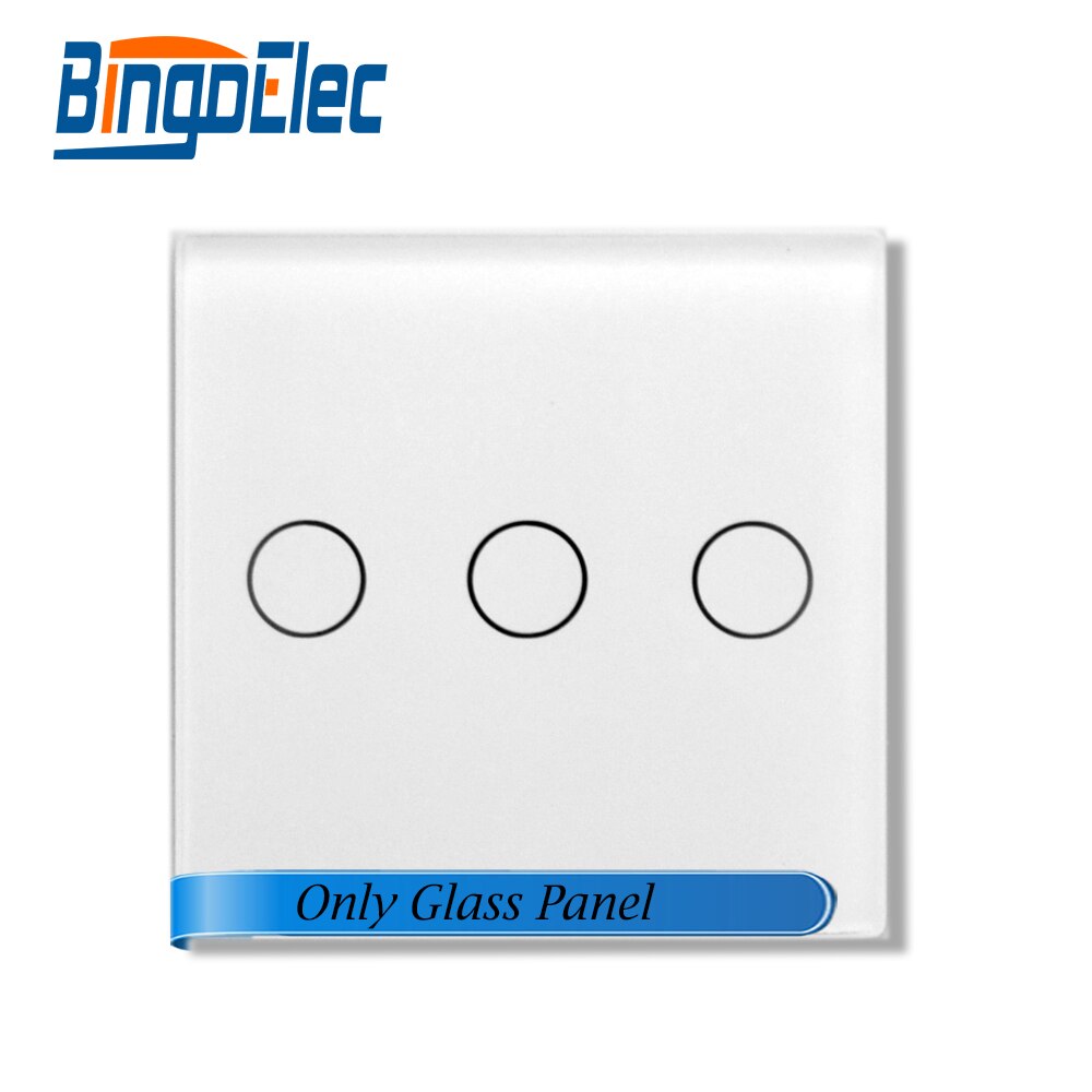 Panel glass, can be used with Bingoelec socket module and any frame, switch module, providing assembly and customization service: 3G Glass white