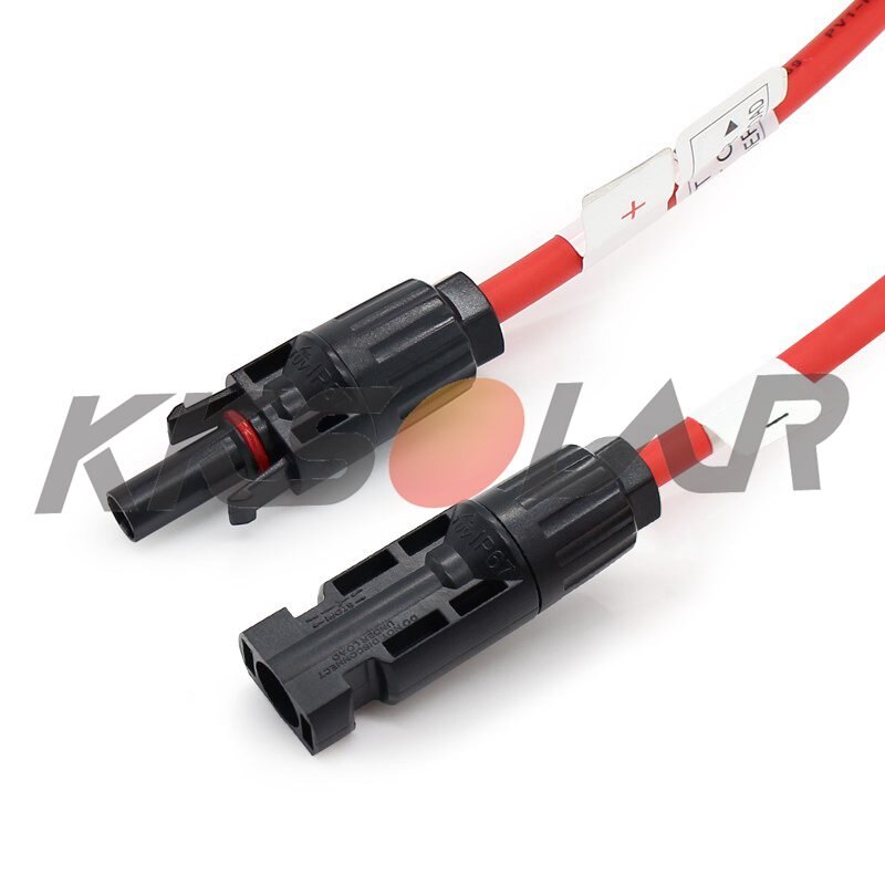 4mm2 12AWG black &amp; red Solar PV Copper Cables Wires with Connector solar Panel Extension Cable for solar panel kit Accessories