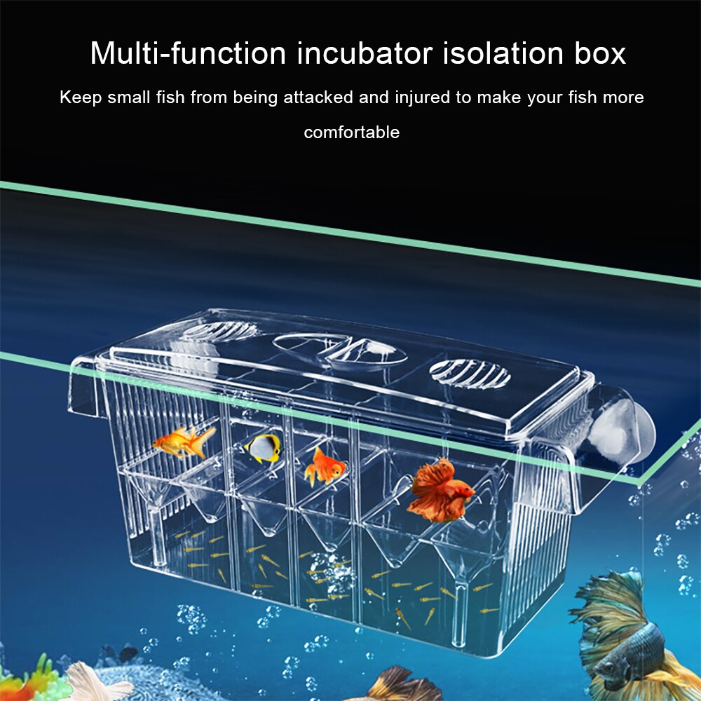 Fish Baby Tank Aquarium Breeding Fish Breeder Box Multiple Room Isolation Hatchery Incubator Mesh Juvenile Fish Protection
