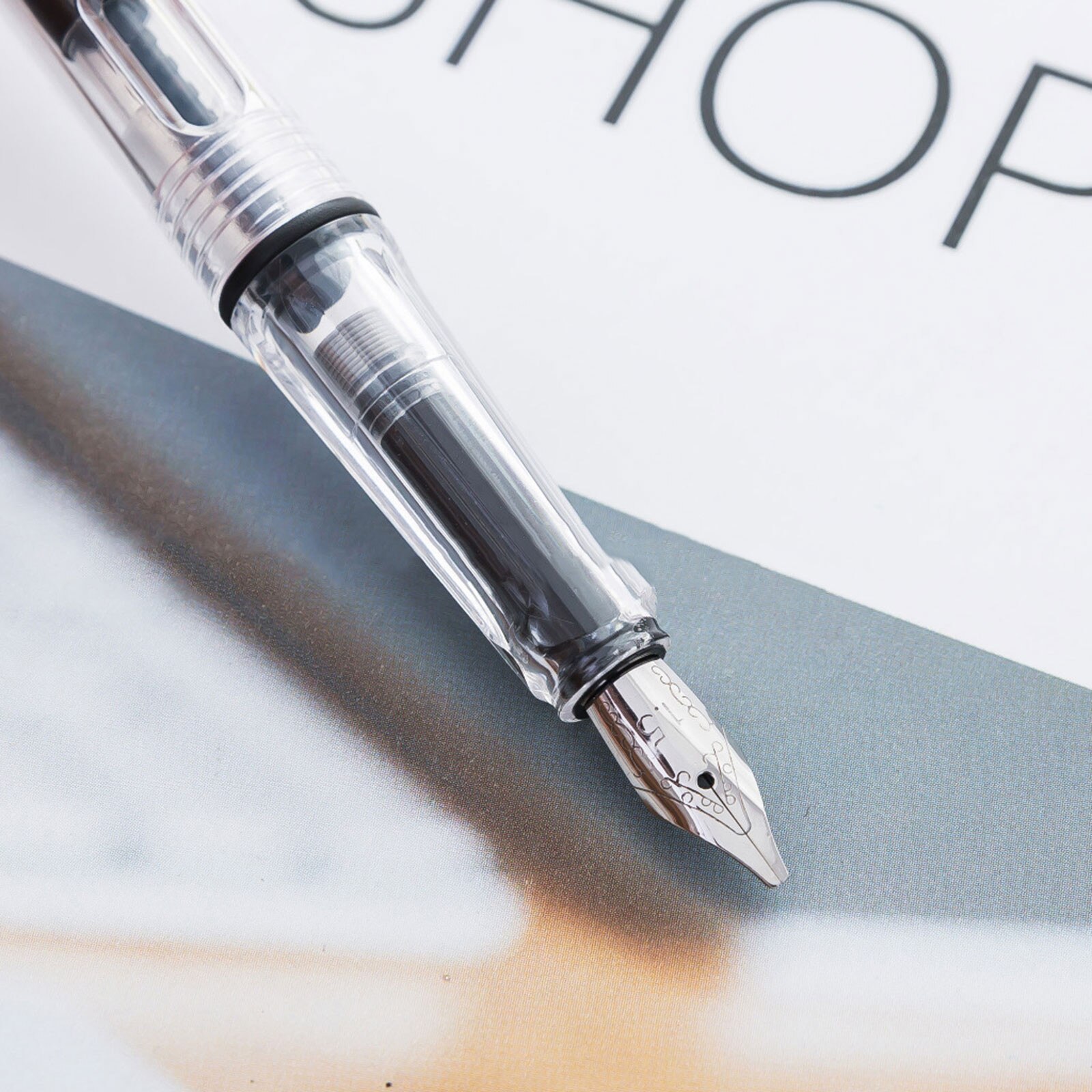 Artistic Font Pen And Ink Drawing Writing Greeting Card Calligraphy Lettering Writing Pen On Office Desk#p30: C