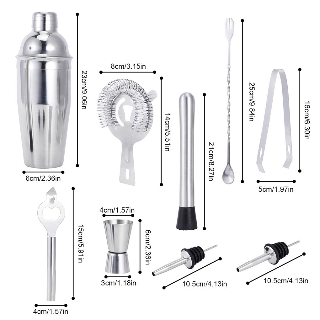Cocktail Shaker Set Stainless Steel Red Wine Measuring Cup Clip Filter Bartender Kit Party Bar Bartending Set Tools: A