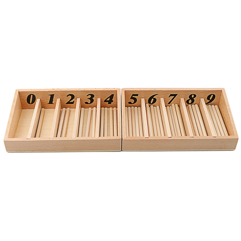 Caja de husillo de juguete de matemáticas Montessori, versión familiar con 45 husillos, tamaño Smaill, varilla de husillo, juguetes educativos para edades tempranas, para guardería