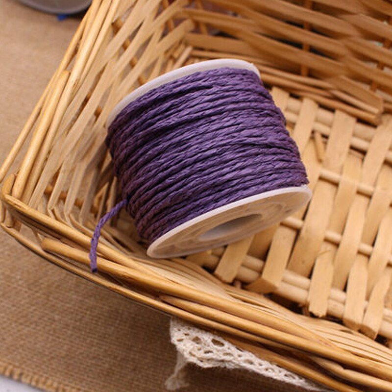 5 Roll 30Meter Natuurlijke Raffia Stro Garen Voor Zomer Hand Knit Haak Hoed Handtas Manden Breien Materiaal Kleurrijke Draden: 9