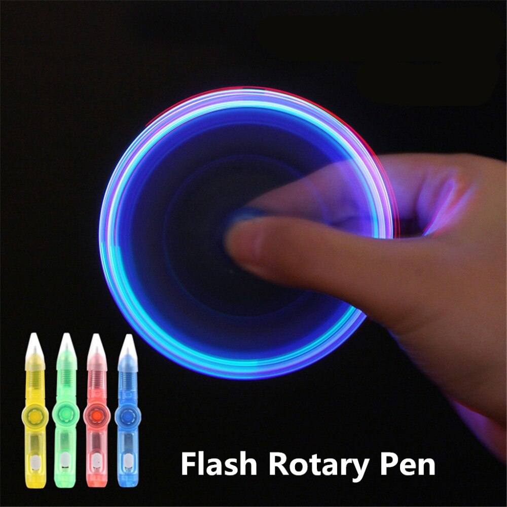 Led spinning pen kuglepen fidget spinner hånd top glød i mørkt lys edc stress relief legetøj børn legetøj skoleartikler