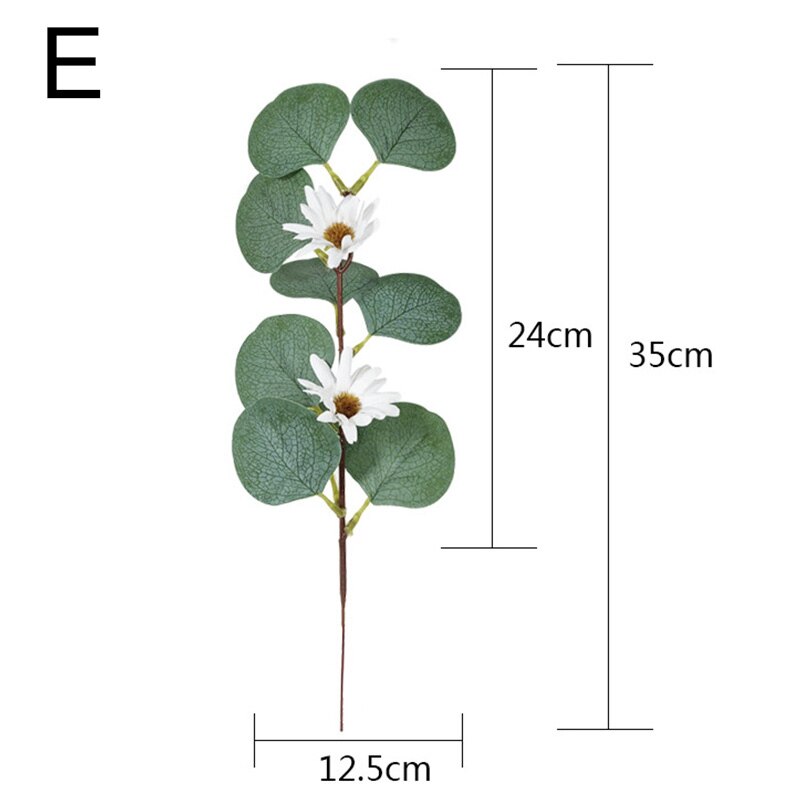 Simulation Eucalyptus Leaves Mini Simulation Eucalipto Single Artificial Leaf Plants Wedding Shooting Prop Home Party Decor: E