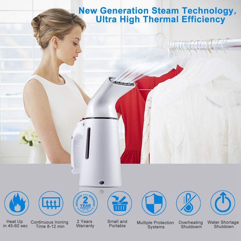 LEBENLANG Stoomstrijkijzer reizen - compact opvouwbaar & incl. reisset I stoomstrijkijzer voor stoomstrijkijzer strijken op vakantie I Mini Garment Steamer Hand Travel Steamer handheld Steam Iron