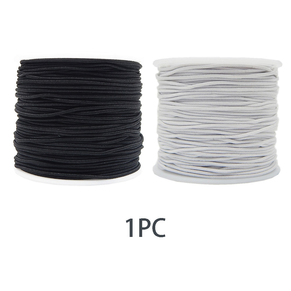 Cordon élastique cylindrique rond 0.8mm/1mm | Accessoires de couture à noyau cylindrique pour chapeaux/perles, fournitures artisanales noir/blanc #734