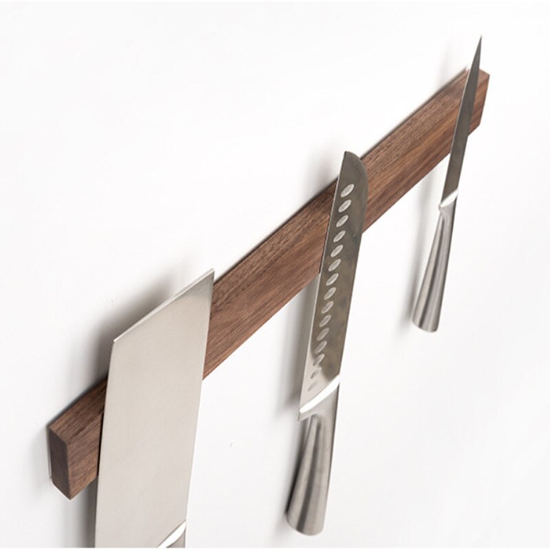 Kraftig 16 -tommers magnetisk knivlist, solid veggmontert treknivmagnet wulnut & bøk magnetisk knivholder verktøyholder