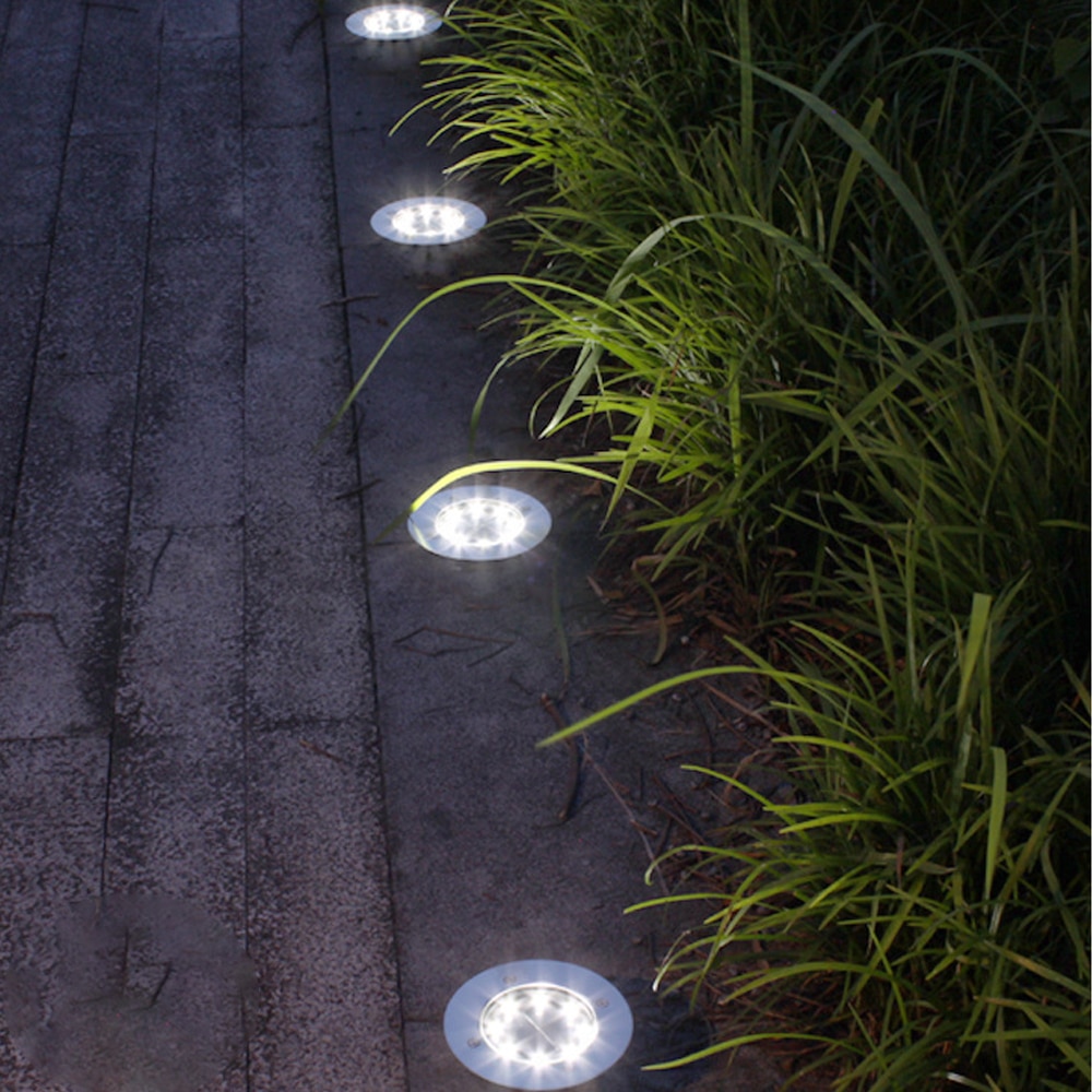 1pc Solar Light Outdoors Waterproof 8 LED Solar Street Light Garden Decor Buried Stair Lamp Underground Decking Solar light