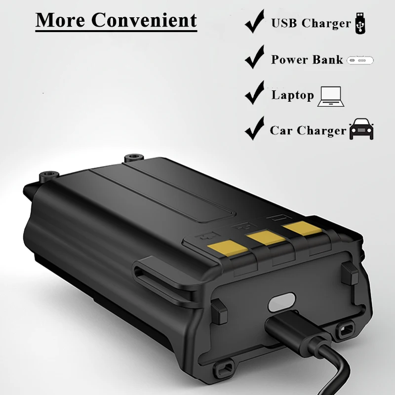 Baofeng UV 5R Battery Type-C Charger Thicker 3800mAh BL-5 For Walkie Talkie Radio UV-5RC UV-5RE BF-F8 BF-F8HP GT-5R BF-F9 UV-5X3