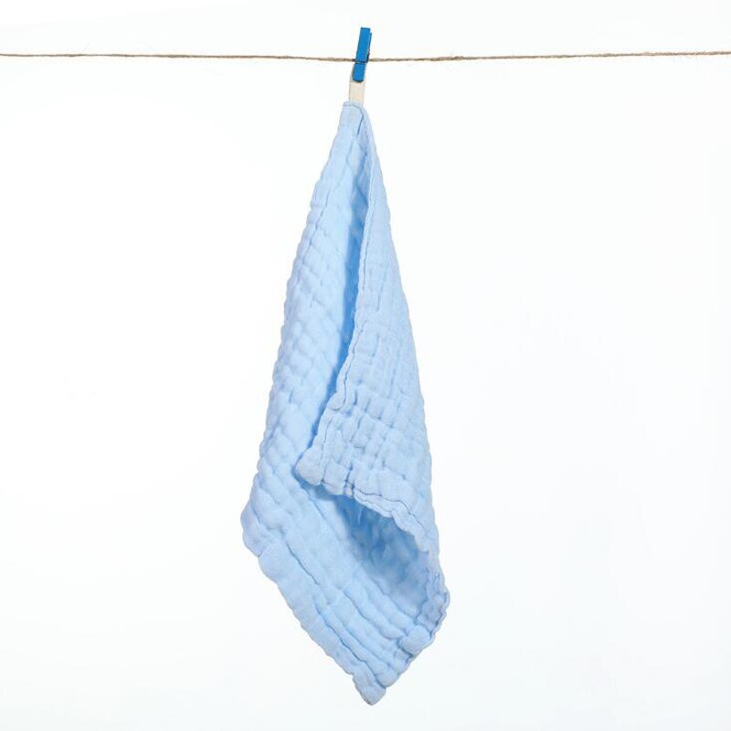 Babyvaskehåndklæde bomuld nyfødt bad lille firkantet børns 25*25cm #39: Blå
