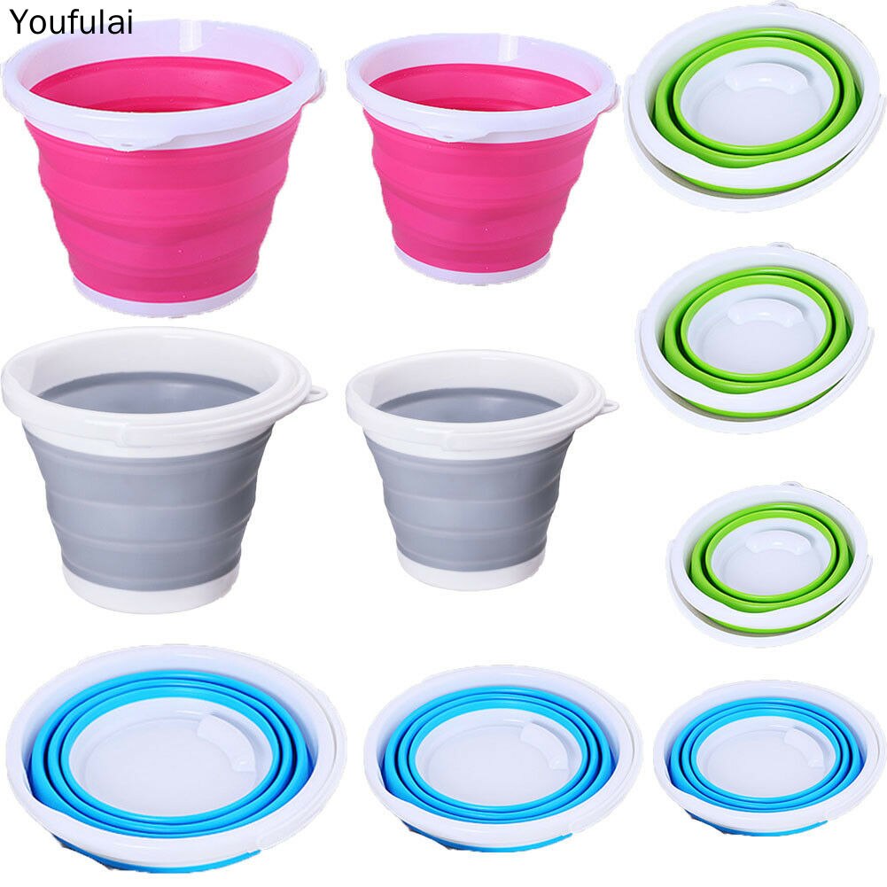5c Bucket 10L/5L/3L Folding Water Bucket Collapsible Buckets Camping Outdoor Foldable Bucket Fishing Pot Durable Folding Bucket