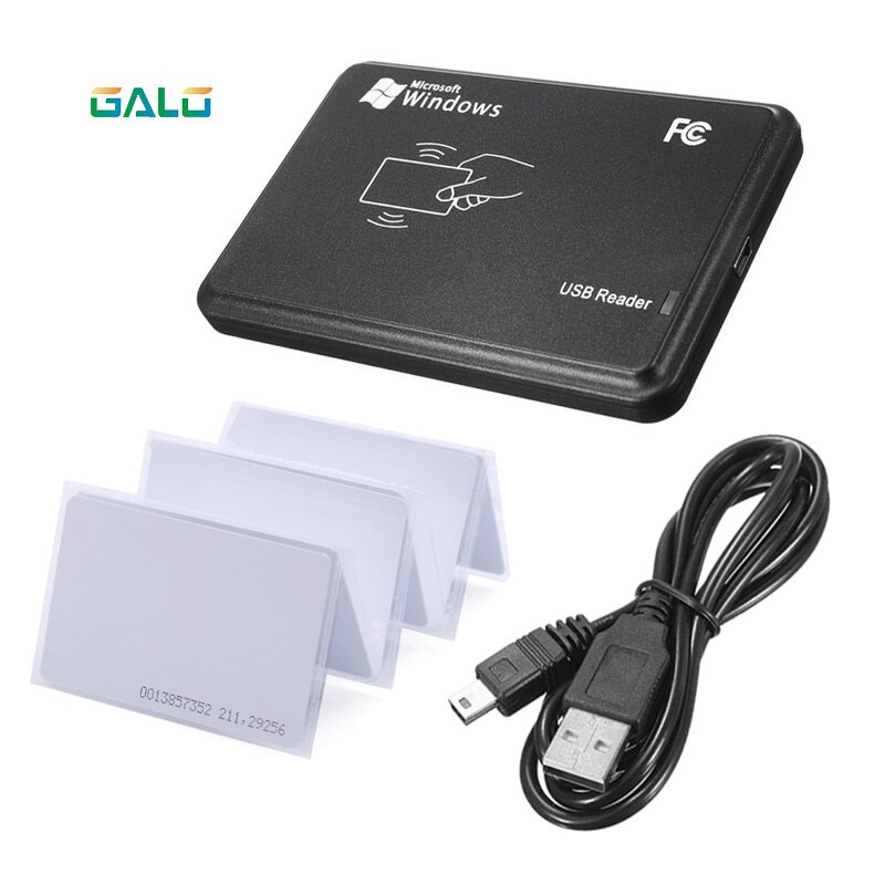 Id eerste 10 cijfers rfid-lezer voor toegangscontrole 125 khz usb-naderingssensor slimme rfid id-kaartlezer + id-kaart optioneel