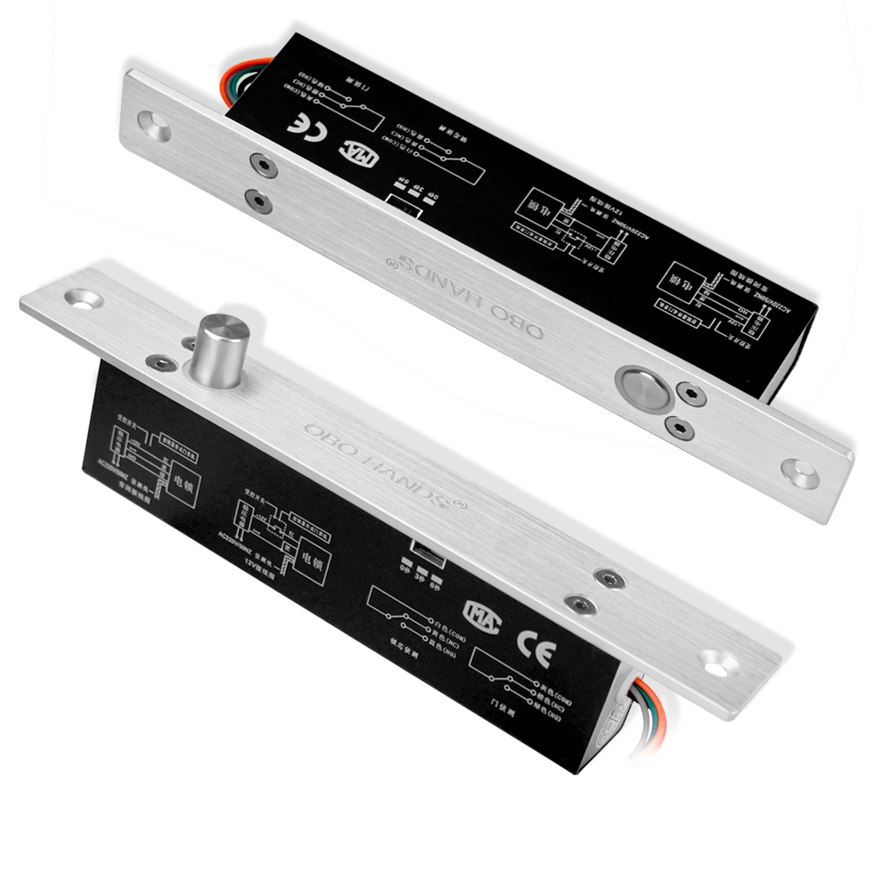Obo hænder elektronisk dørlås elektrisk boltlås smal nc/no fail safe sikker mortise lock med 5/6 kabler tidsforsinkelse