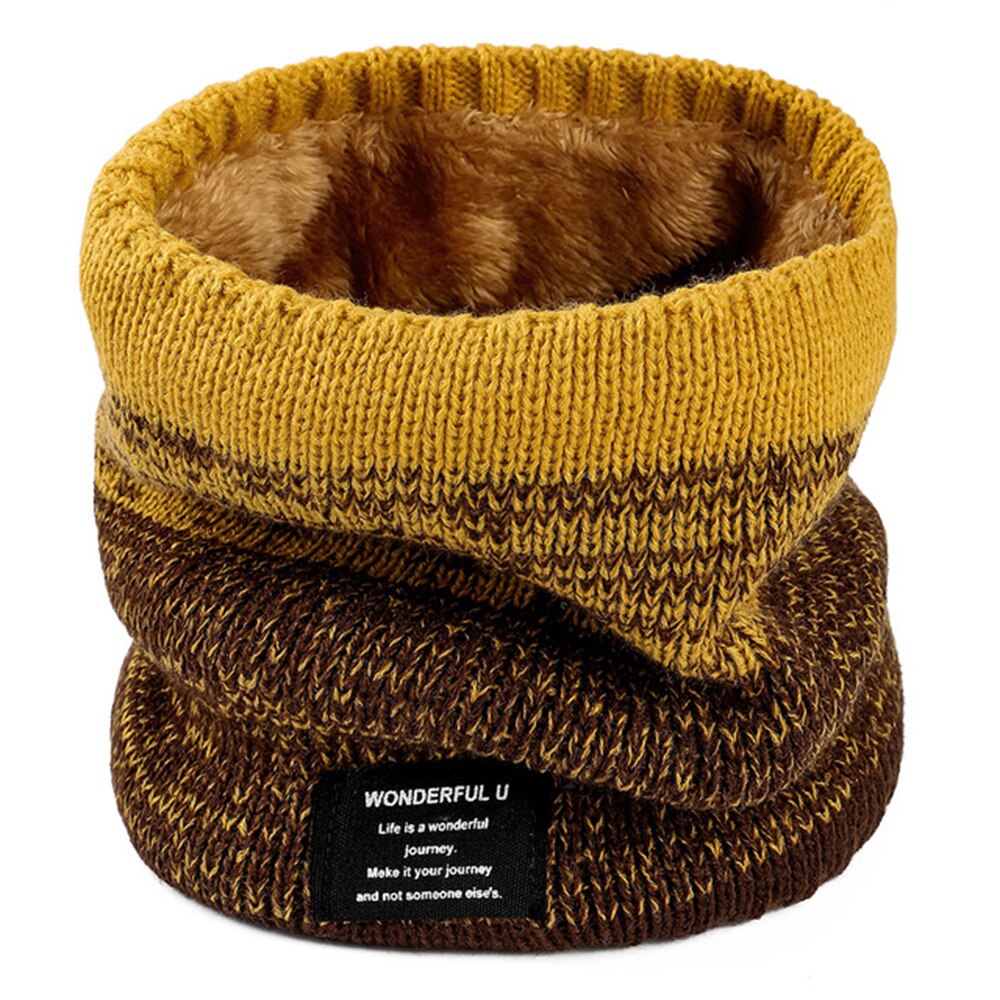Mode Vrouwen Mannen Gebreide Sjaal Effen Winter Dikke Fluwelen Snood Sjaals Lady Warm Unisex Nek Sjaals Ring