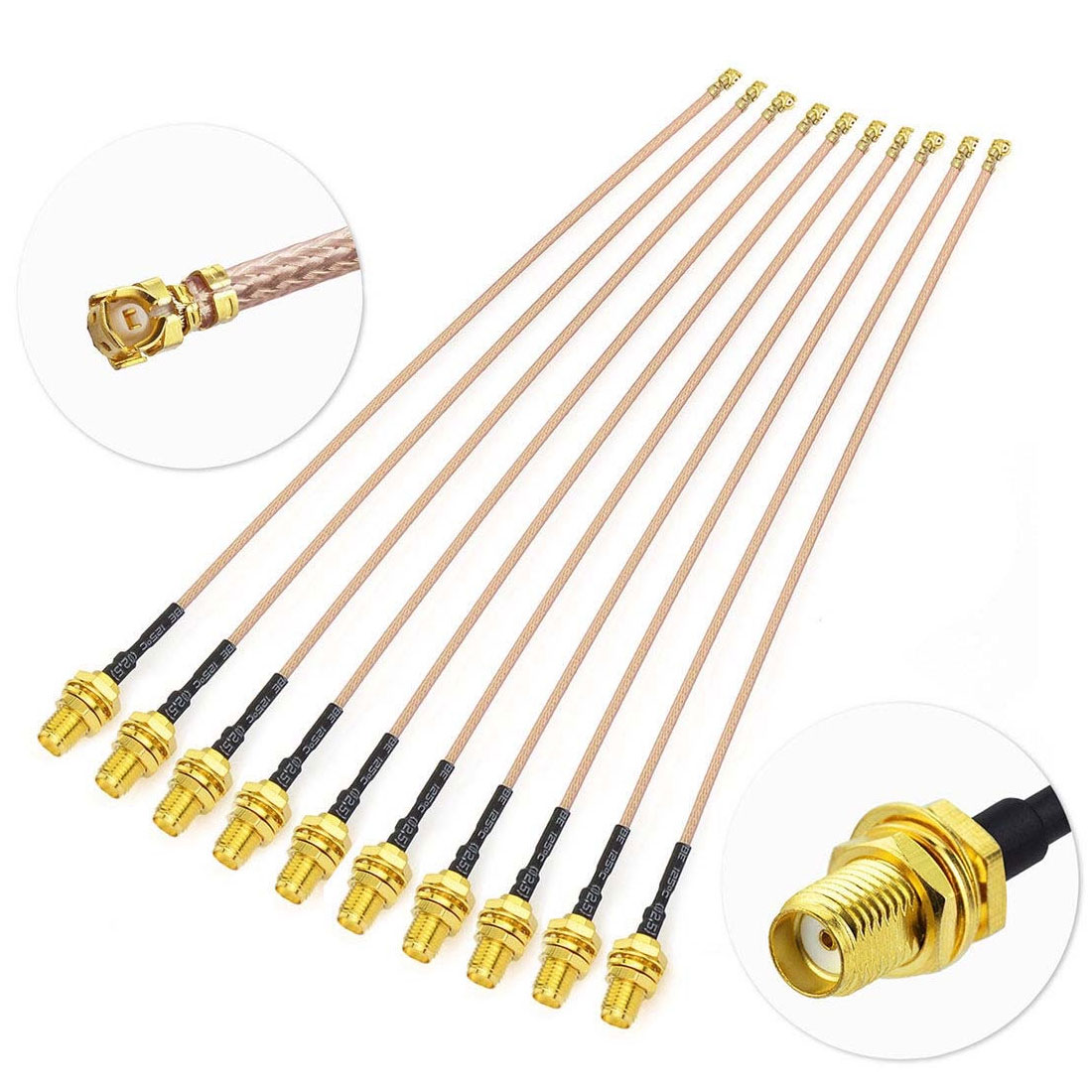 5pcs SMA Connector Cable Female to uFL/u.FL/IPX/IPEX RF Or NO Connector Coax Adapter Assembly RG178 Pigtail Cable 1.13mm