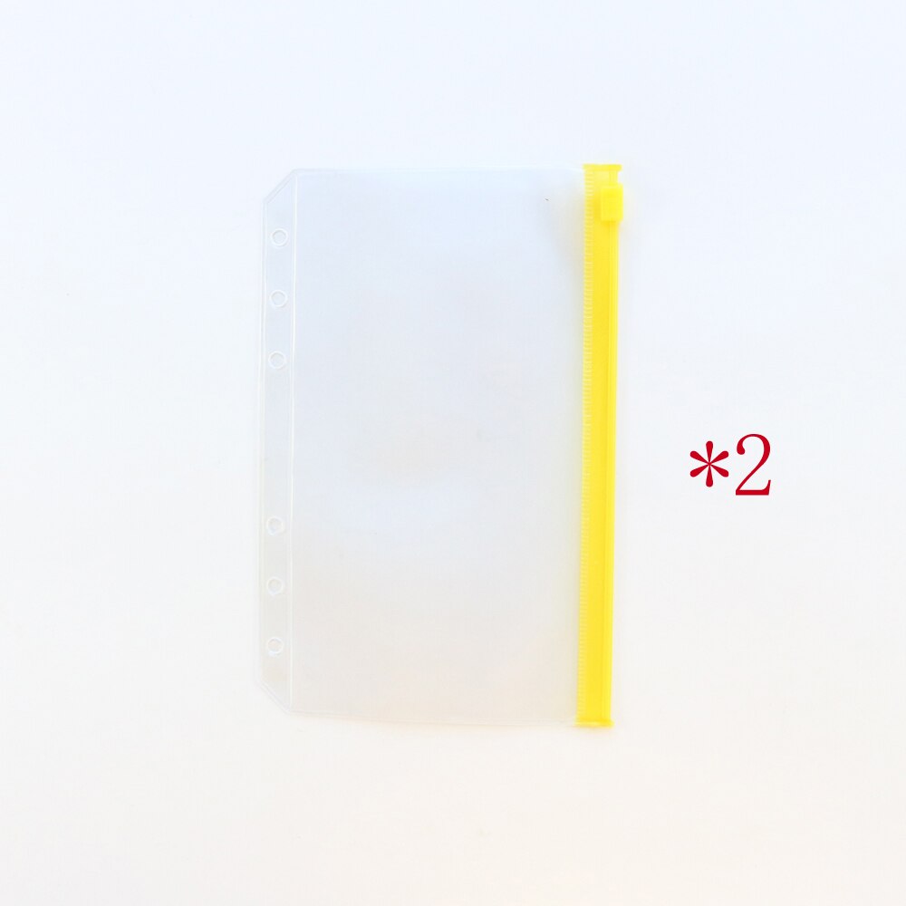 Domikee Creatieve School Reiziger Journal 6 Gaten Rits Innerlijke Zakjes Voor Loos-Leaf Binder Notebooks Organizer Bag Briefpapier A6: YELLOW