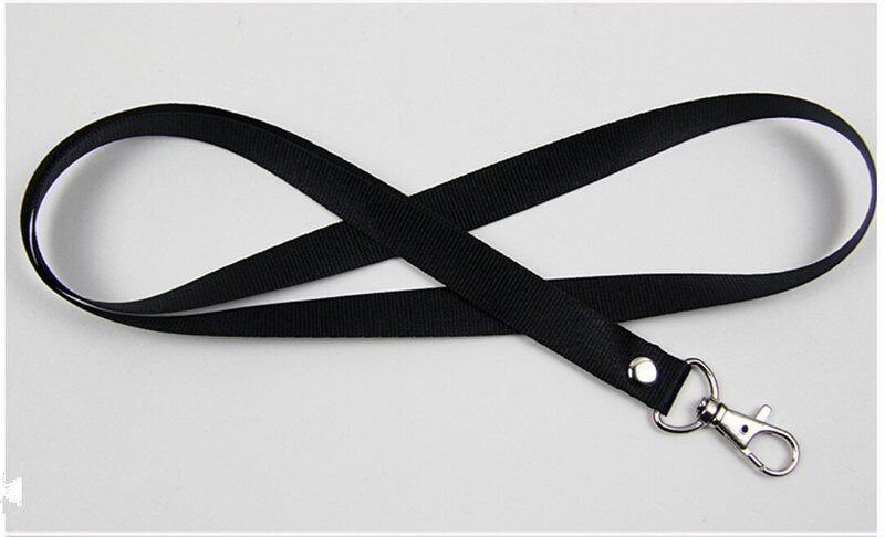 Correa de cuello para llaves, cordón para colgar tarjetas de identificación, nombre, insignia, teléfono móvil, DIY, 1 ud.: Negro