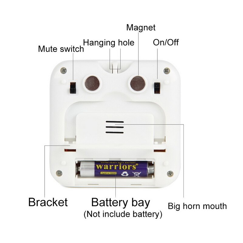 Stor display alarm timer digital skærm køkken timer firkantet madlavning optælling nedtælling alarm ur sove stopur ur #1 /