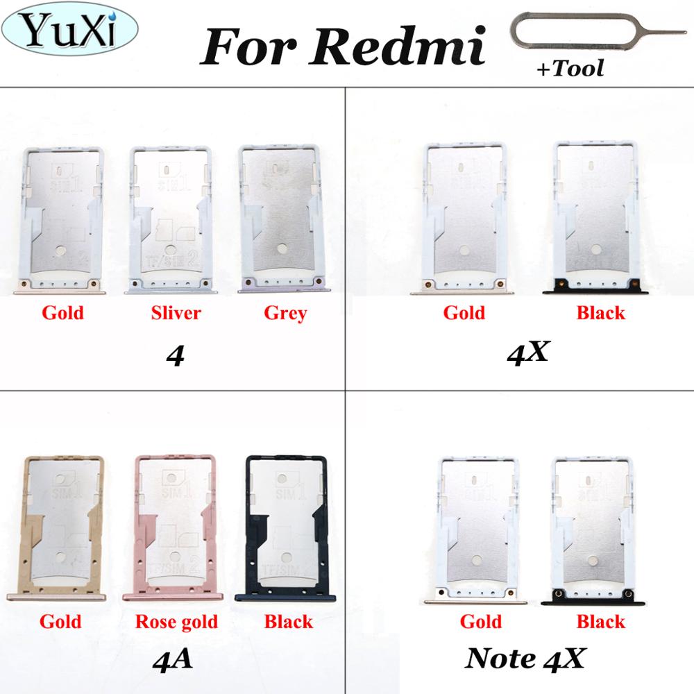 YuXi For Xiaomi Redmi 4A / 4X / 4 / Note 4X SIM Card Tray Socket Slot Holder Adapters Replacement Spare Parts for Redmi note4X