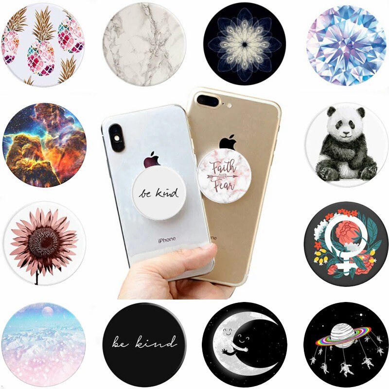 Suporte de expansão colorido do soquete do bolso do aperto do dedo da mão dos pops da forma redonda para smartphones