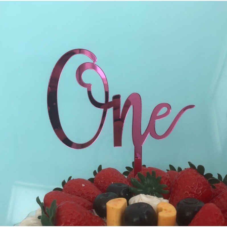 Acrylic Cake Topper One 1st Birthday Cake Decoration for Boys and Girls: Rose