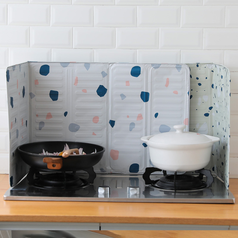 Gas Stove Aluminum Foil Oil Baffle Cooking Oil Baffle Household Anti-Splash Oil Baffle Heat Insulation Plate Kitchen Gadgets