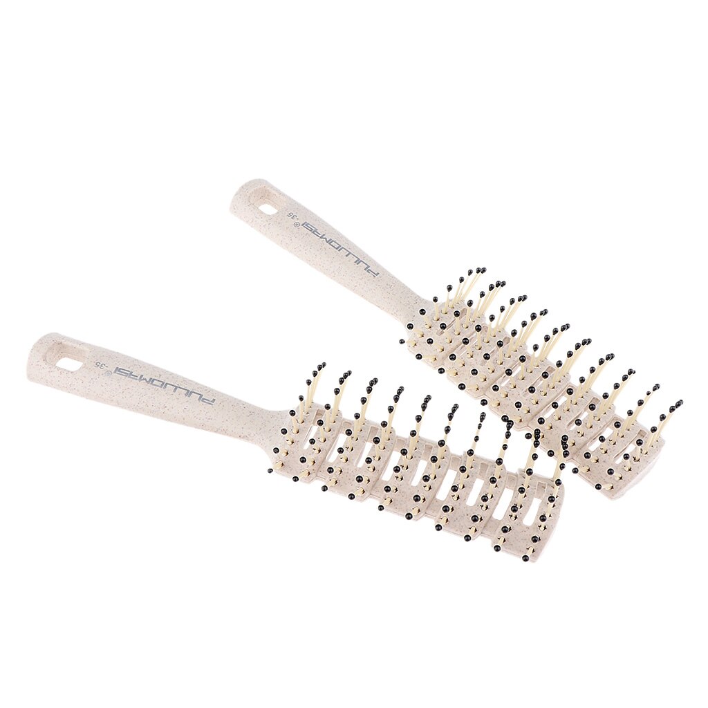 2x Anti Static Vent Brush for Styling, Smoothing, Straightening & Blow Drying Hair Quickly With No Static - White