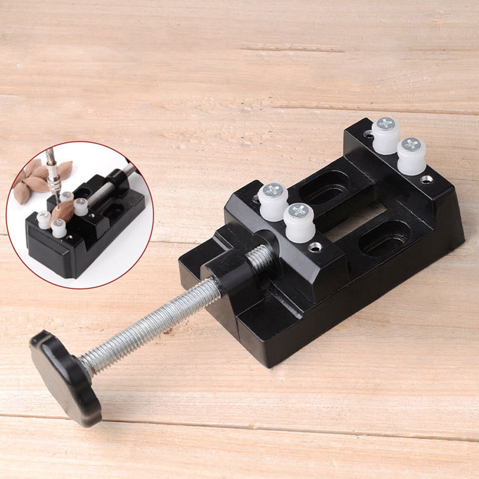 Pliers Mini Bench Vice Vise Table Vise Flat Jaw Clamp Securing Clip Black Aluminum Alloy Bench Vice