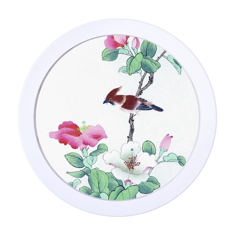 Round Photo Frame DIY Wooden Photo Frames Wall Mounted Hanging Picture Frames Cadre Photo Murale Living Room Decor: White Photo Frame / 12 inch