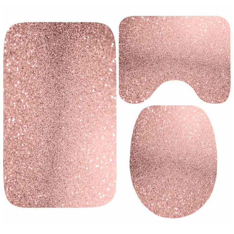 Abstrakt turkis maleri bademåtte sæt farverig akvarel vask ombre badeværelse tæppe tæppe glitter toilet boligindretning: F / 40 x 60cm 3 stk