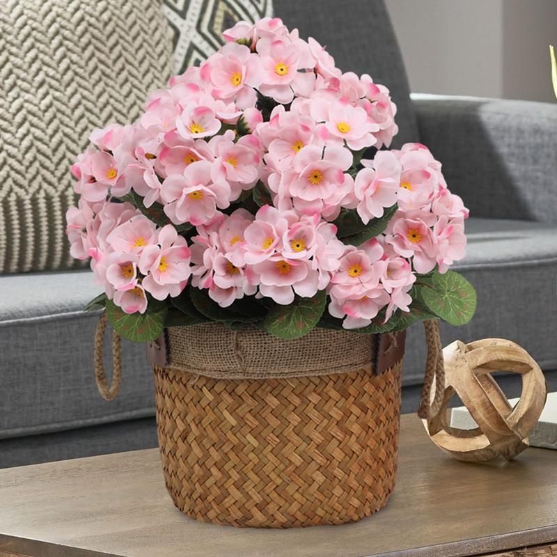 Artificial Flower Realistic Geranium Begonia Flower Wedding Bridal Bouquets Home Outdoor Garden Bonsai Decor Festival Garland