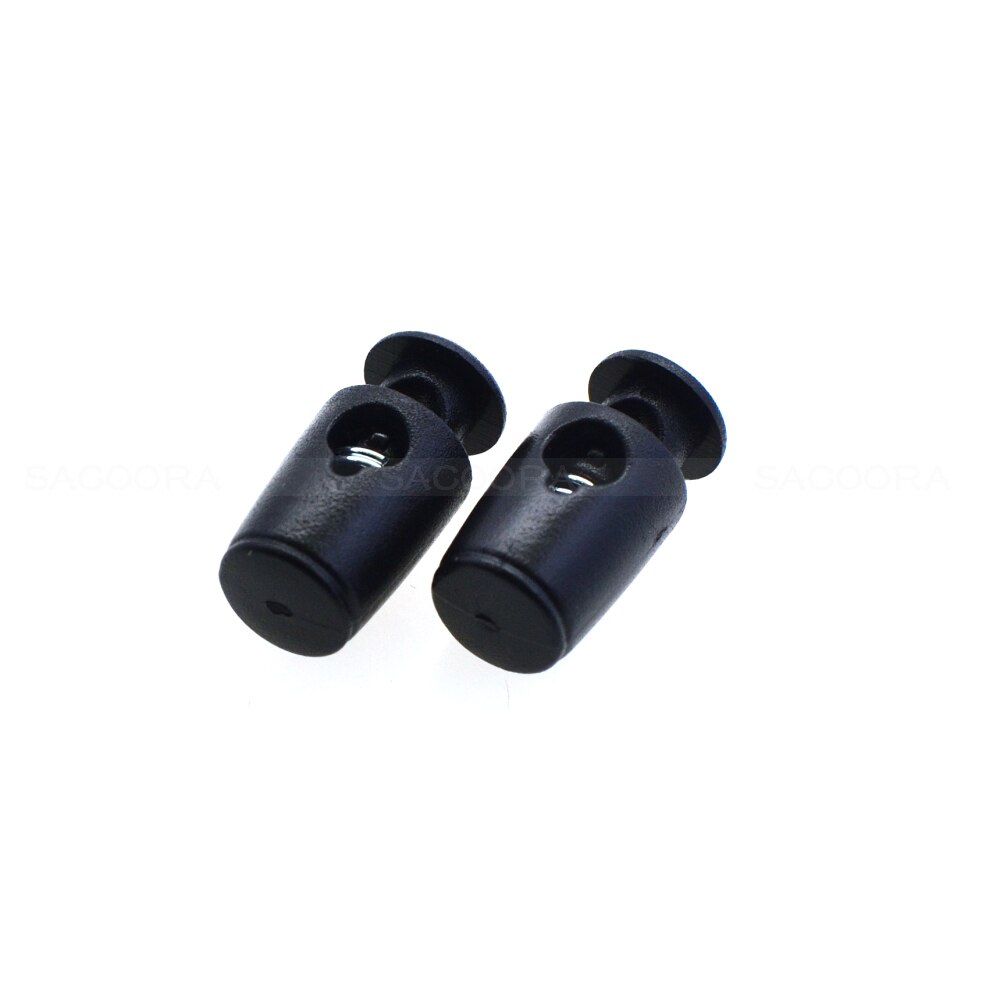 Cord Lock Stopper Cylinder Barrel Plastic Black Toggle Clip For Garment Accessories/Bags/Shoe Lace