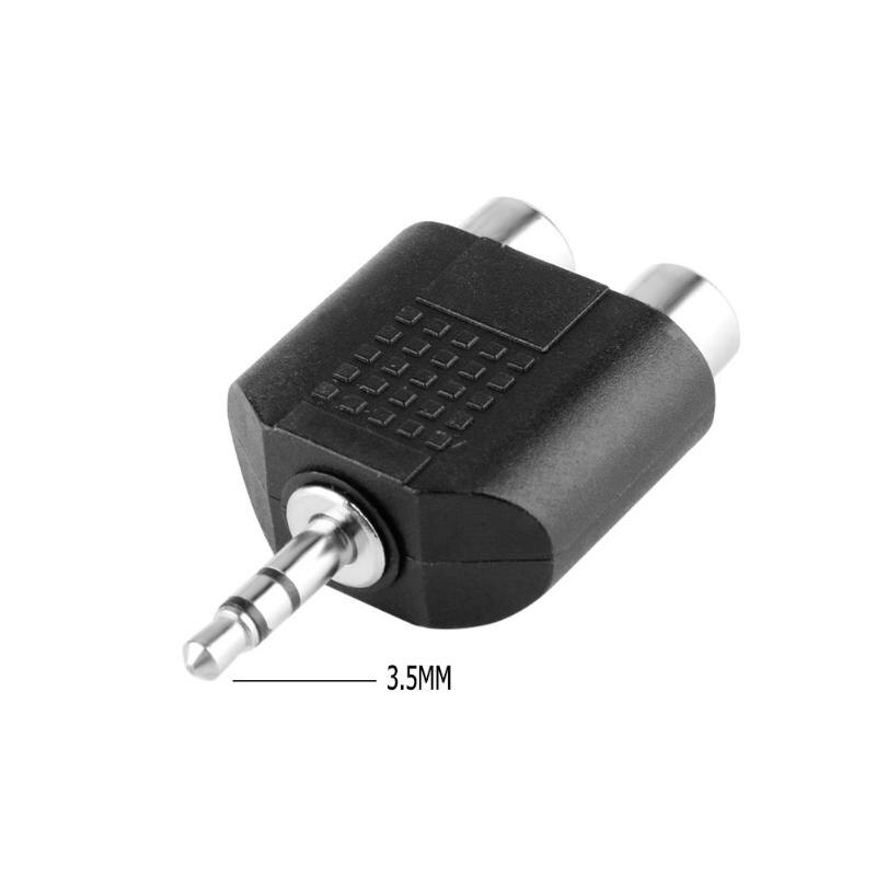 2Pcs 3.5mm 1/8 TRS Male to 2 RCA Female Y Splitter Stereo Adapter Converter Connector AV Wire Accessories