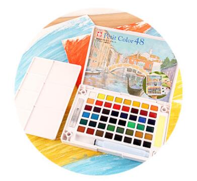 SAKURA – ensemble de peinture à l'aquarelle, 24/36/48 couleurs unies, pour gâteau, japon: 48 Colors