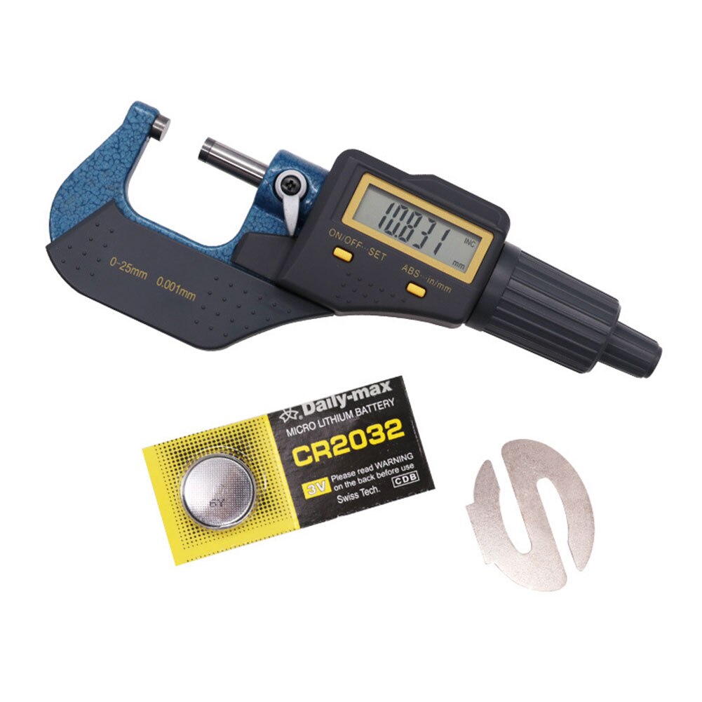 High Precision Adjustable Gauge Easy Use 0-25mm Scale Digital Micrometer Outer Diameter Battery Operated 0.001mm Spiral Caliper