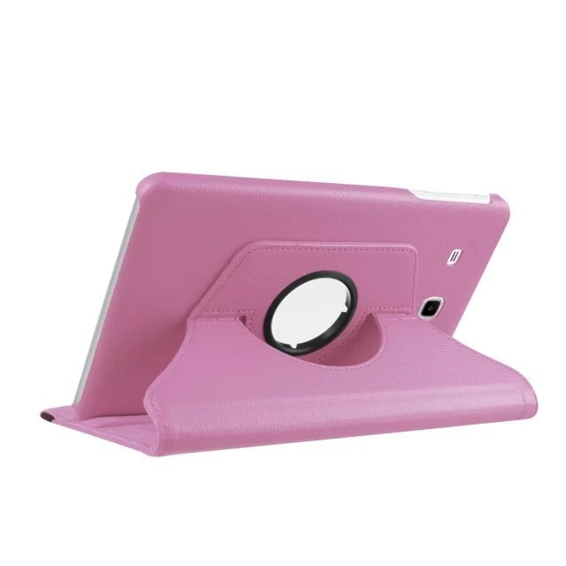 360 Degree Rotating PU Leather Flip Case Cover For Samsung Galaxy Tab A 9.7 SM-T550 T550 T551 SM-T555 TabA 9.7 Tablet Case: Pink