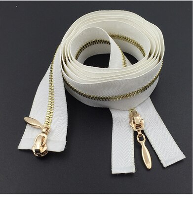 1 stuk dubbele schuifrits  #3 metalen koperen ritsen voor jas jas rok jurk reparatie 80cm 100cm 120cm: 2 / 80cm