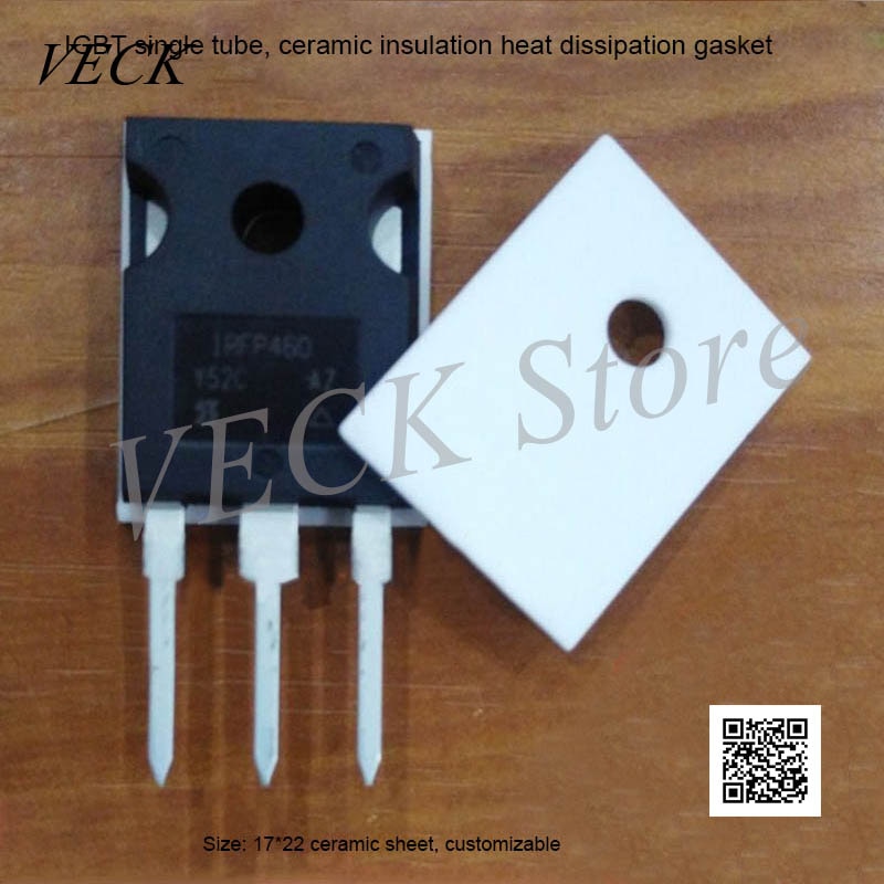 100pcs TO-220/247/264 Aluminium Oxideceramic Plate Socketed Thermal Insulation Ceramic Heat Dissipation Ceramic Plate Only