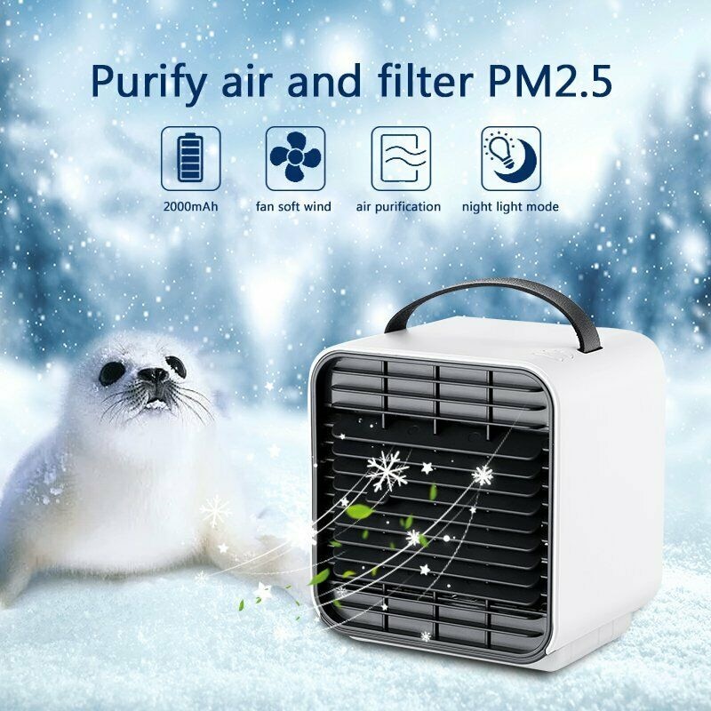 Draagbare Mini Airco Ventilator Persoonlijke Ruimte Fan Cooler Led Light Luchtkoeler Thuis Usb Air Cooling Oplaadbare Cool Cooler