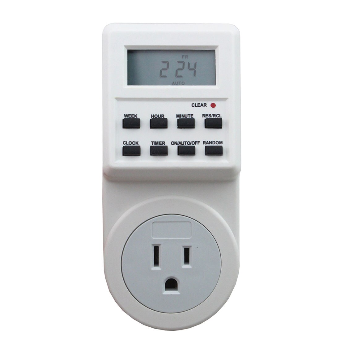 Portable Plug in Digital Timer 24h 7day Week Timer LCD Display Timing for Indoor Lights/TV/PC/Fans/Kitchen US/EU Plug: US Plug