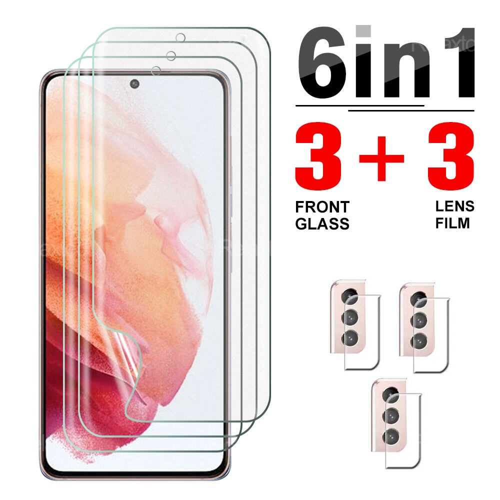 6IN1 Hydrogel Zachte Film Volledige Bescherming Dekking Voor Samsung Galaxy S21 Fe Plus Ultra 5G Screen Protector Veiligheid Beschermende film s22 ultra 5g s22 plus 5g s 22 s22plus s22ultra s22+ 5G samsungs22