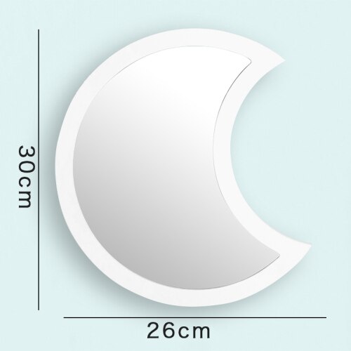 Moon Shape Mirror Home Decor Bathroom Living Room Decorations Vanity Mirror Wall-mounted Punch-free Bath Vanity Tools: D