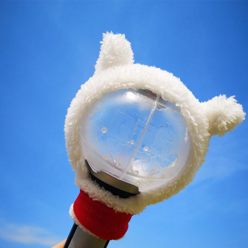Kawaii Kpop Lamp Case Accessories Light Stick Cover Lightstick Cover Plush Lamp Protective Cover For Cartoon Light Stick: WHITE