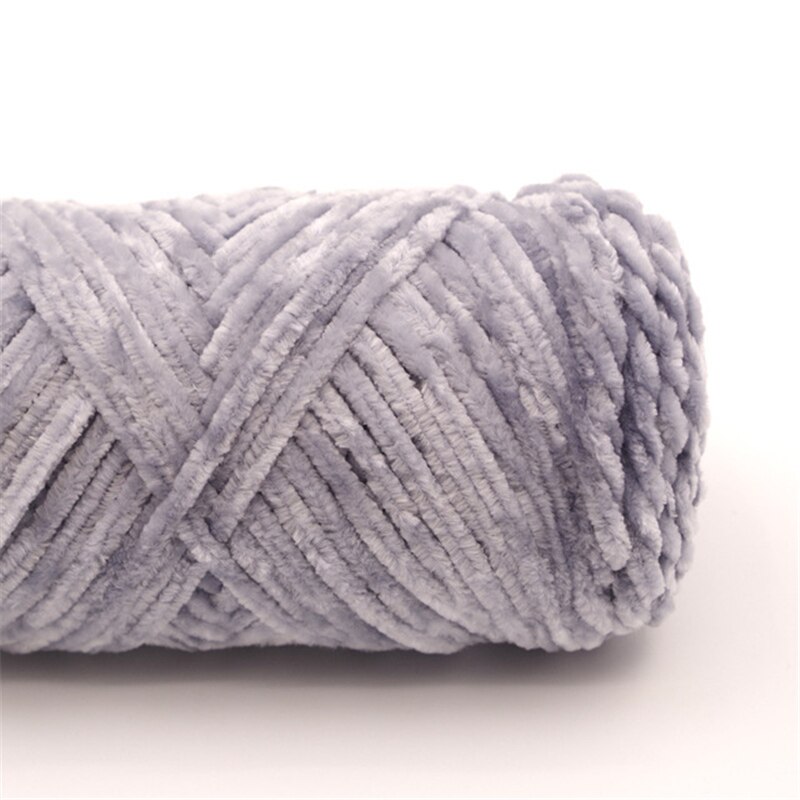 Chenille Garen Threads Breien Chenille Breien Garen Craft Diy Accessoires 1 Roll Zachte Draad Fluwelen Garen Haak: Grijs